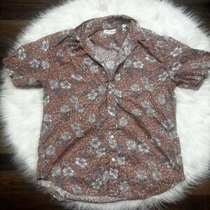 Coastaoro 100% Cotton Button Up Hawiiaan Shirt size Large